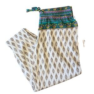 O'Neill Boho Wide Leg Pants M Rayon Tribal Festival Beach NWT
